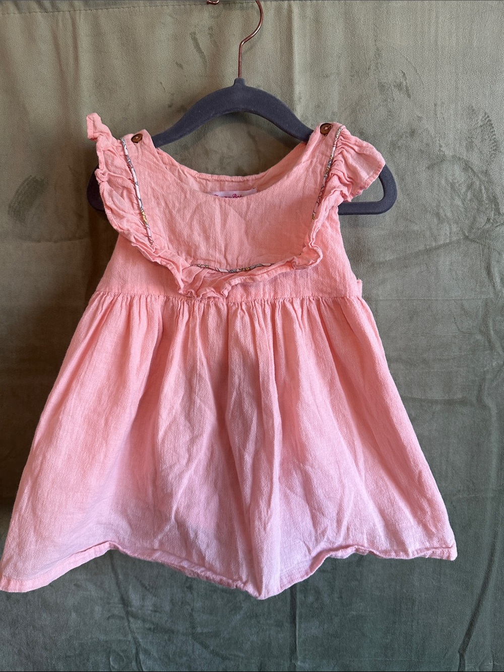 #945 Tommy Bahama Girls Pink Ruffle Shoulder Top